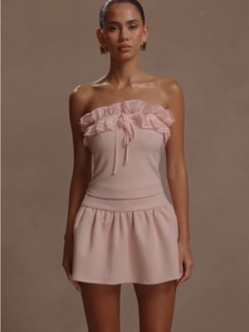 MESHKI Pink Skirt and Tube Top Set (Brand New)